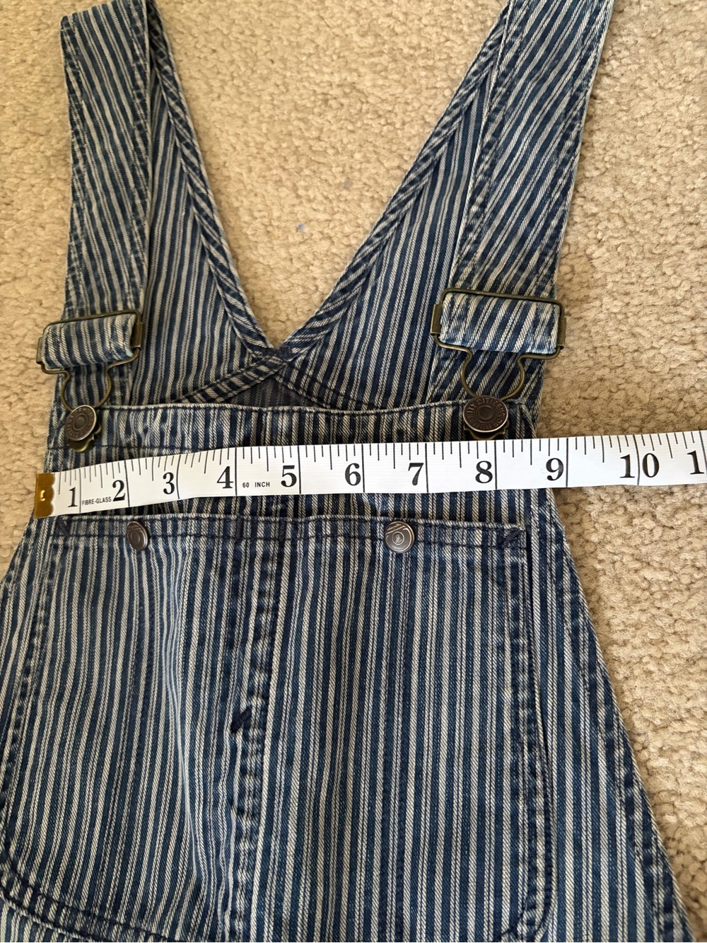 Citizens of humanity Anthropologie blue stripped overalls bib Carpenters small - Picture 13 of 14